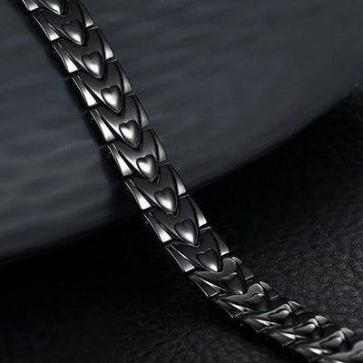 Pulsera acero titanio con imanes diseño corazón - Kronos