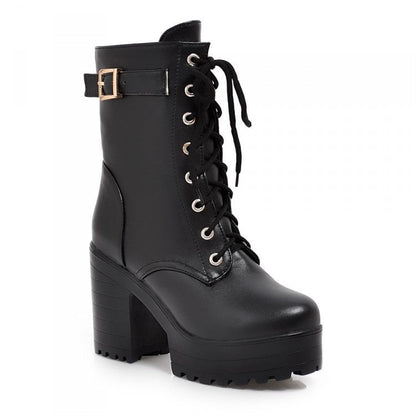 Uhsha - Botas con cordones y hebillas