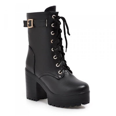 Uhsha - Botas con cordones y hebillas