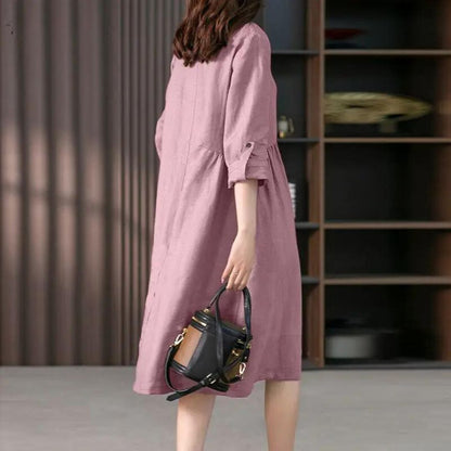Juliette - Vestido camisero con tapeta de botones y bolsillo en el pecho