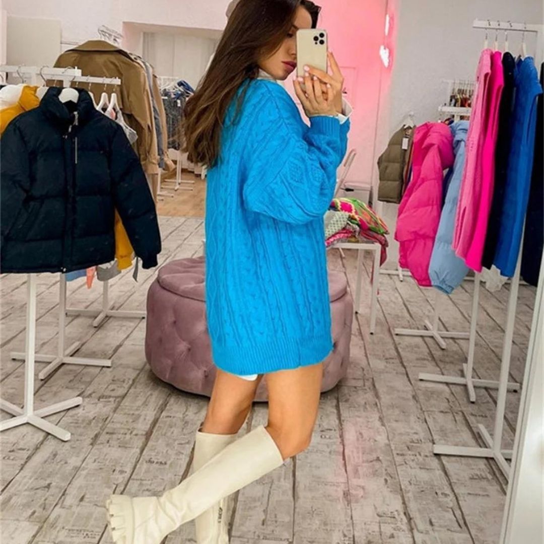 Enna - Vestido de punto texturizado con diseño de punto por cable y corte holgado