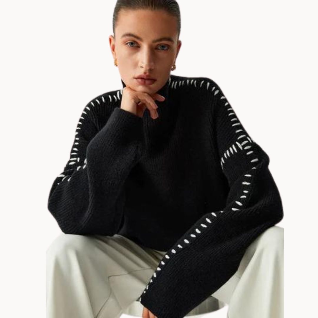 Gabrielle - Jersey de punto acanalado con detalle de cordones en el lateral