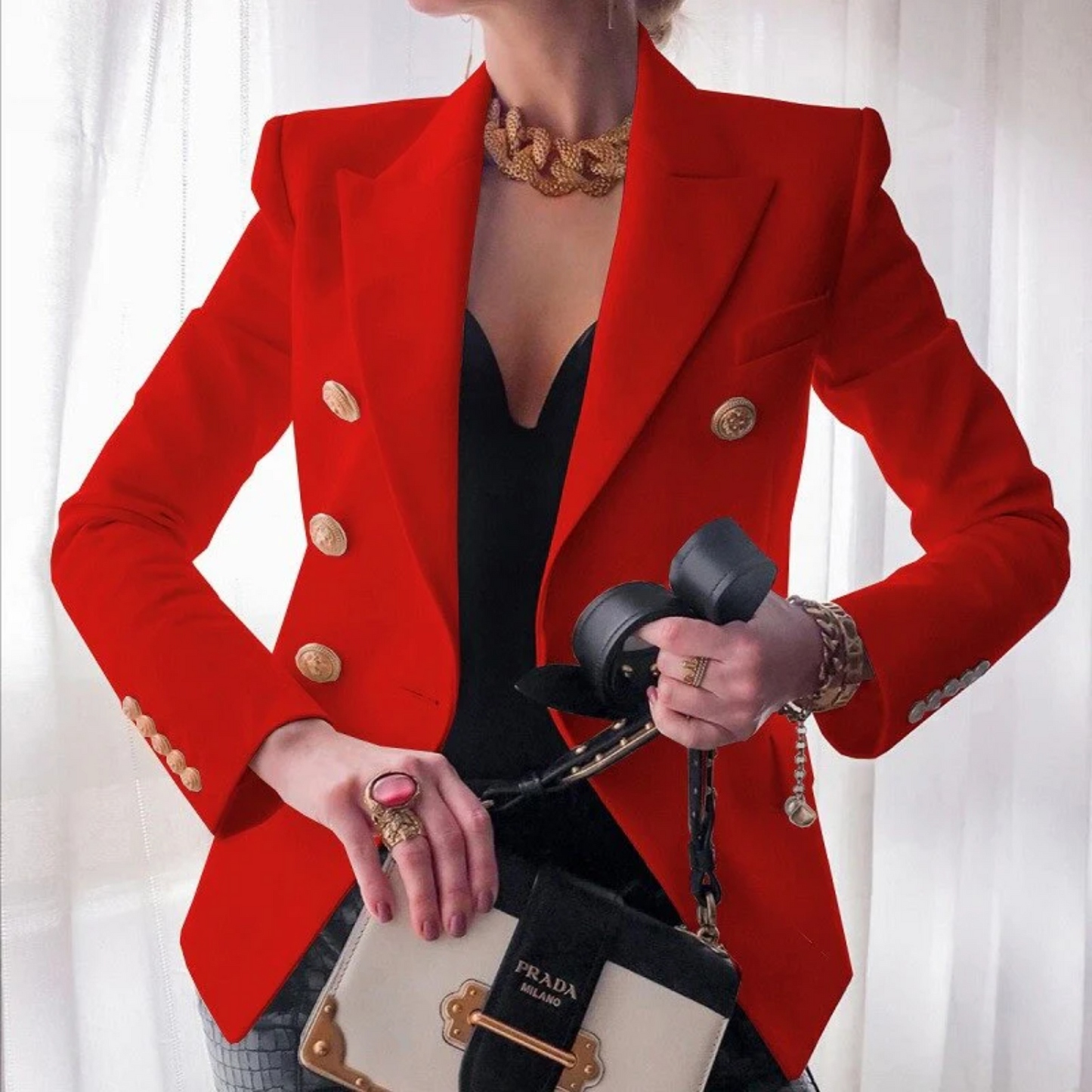 Vanessa - Elegante blazer de algodón de lujo para mujer