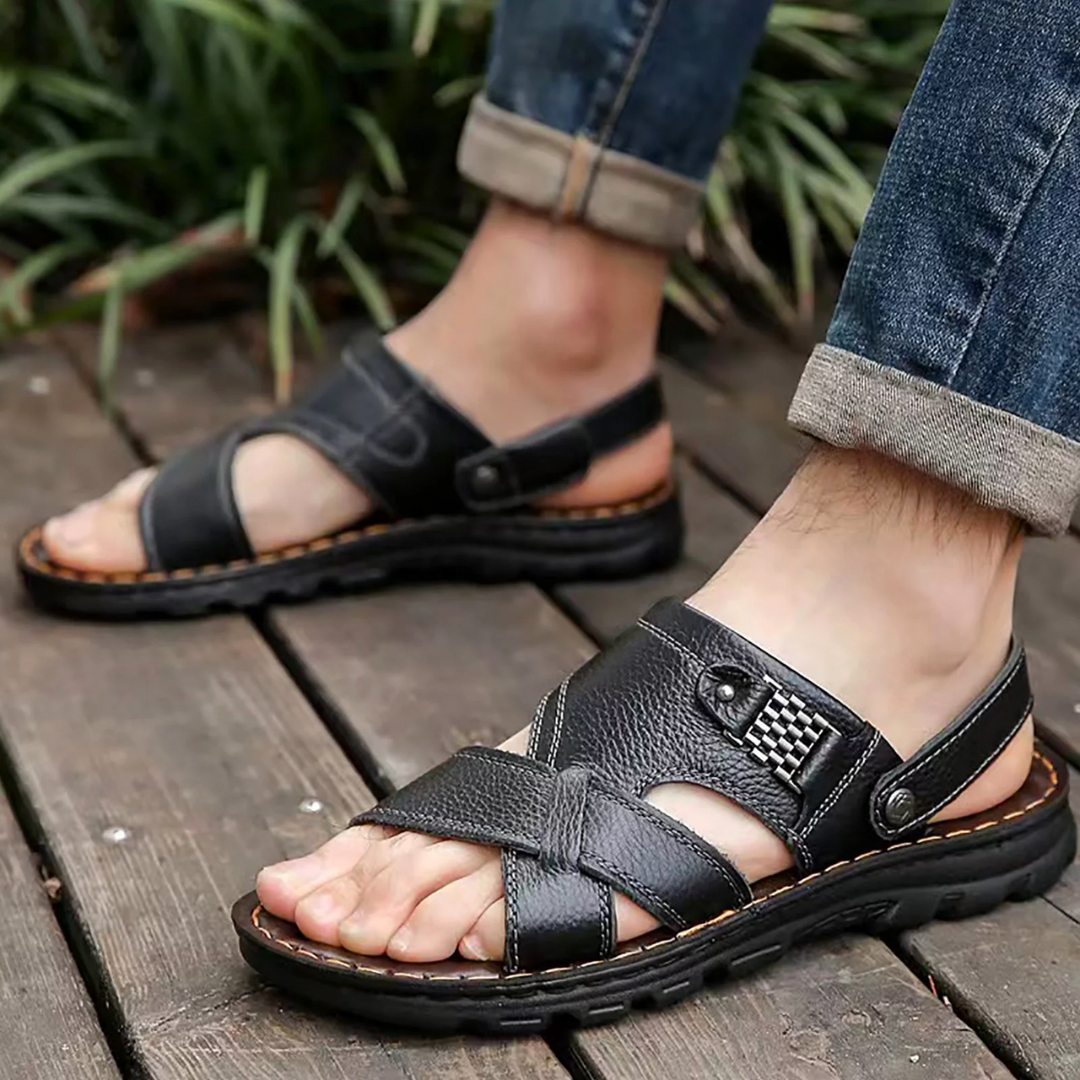 Thomas - Sandalias ortopédicas de piel para hombre