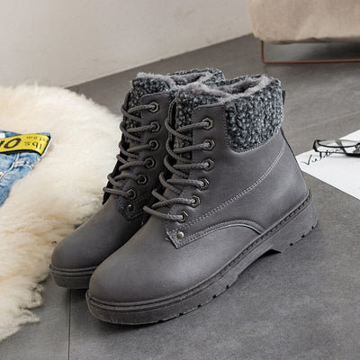 Botas casuales para mujer con forro calido y cordones - Selene