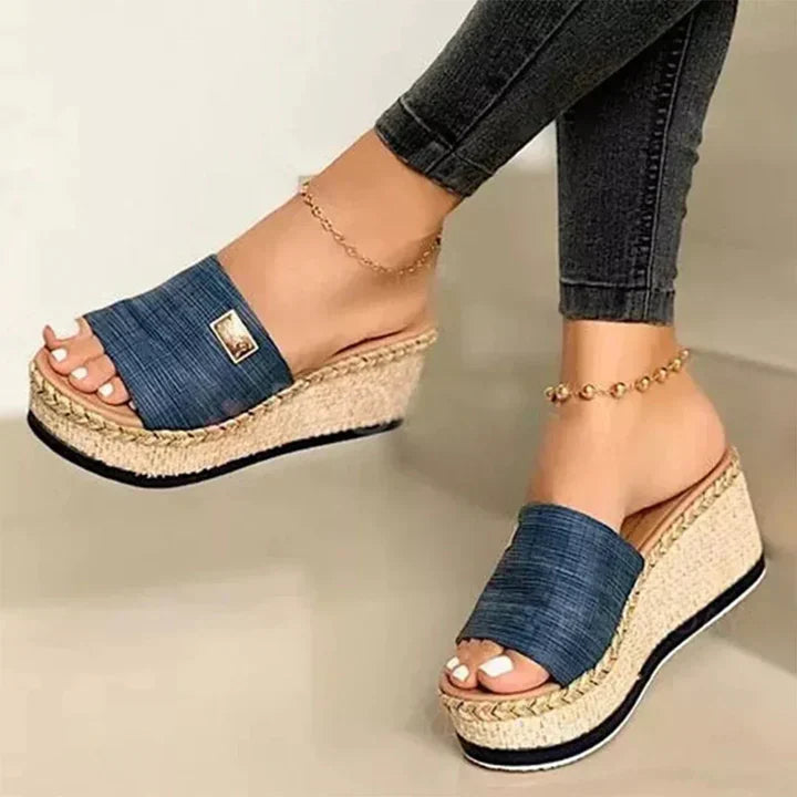 Orthagur - Sandalias de cuña ortopédicas para el verano para mujer