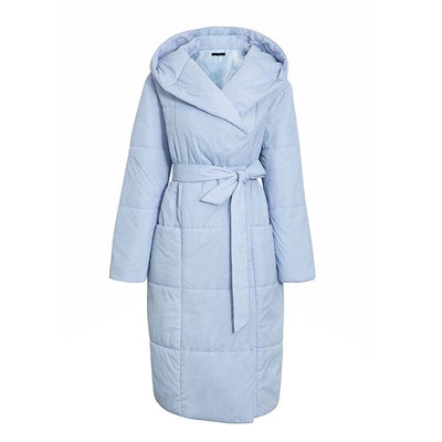 Abrigo largo acolchado para mujer con cinturon - Catrina
