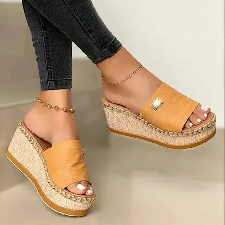 Orthagur - Sandalias de cuña ortopédicas para el verano para mujer