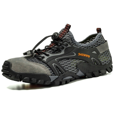 Zapatillas trekking hombre suela antideslizante malla negra - Altus