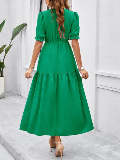 Vestido midi mujer nido de abeja escote cruzado - AmeliaV