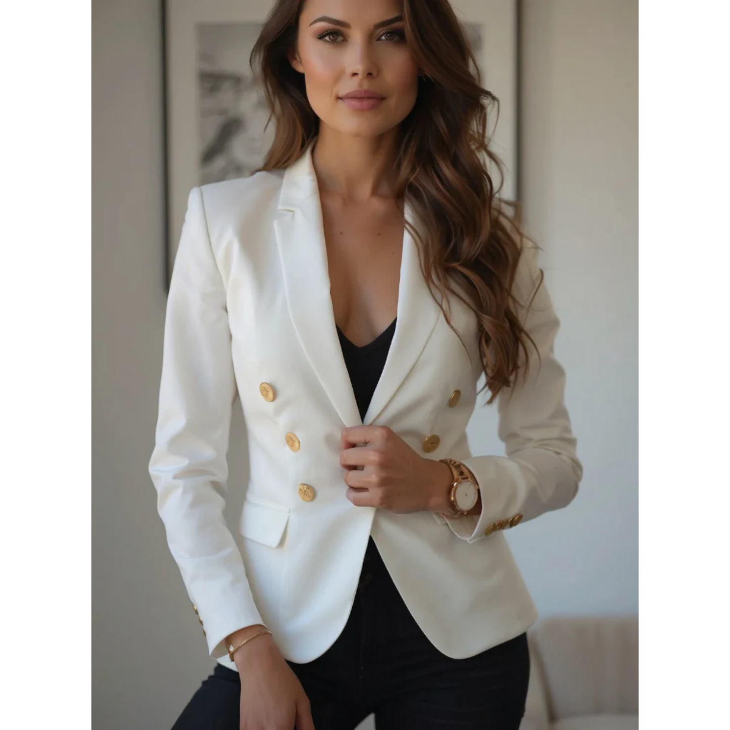 Vanessa - Elegante blazer de algodón de lujo para mujer