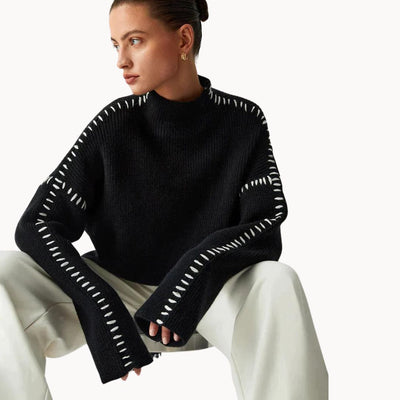 Gabrielle - Jersey de punto acanalado con detalle de cordones en el lateral