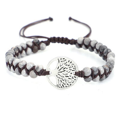 Pulsera de yoga tejida con dije árbol de vida