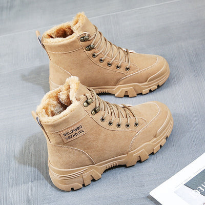 Botas de mujer urbanas con suela gruesa y cordones metalicos - Leona