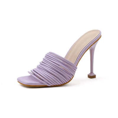 Sandalias de tacón para mujer con tiras acolchadas estilo mule - Renata