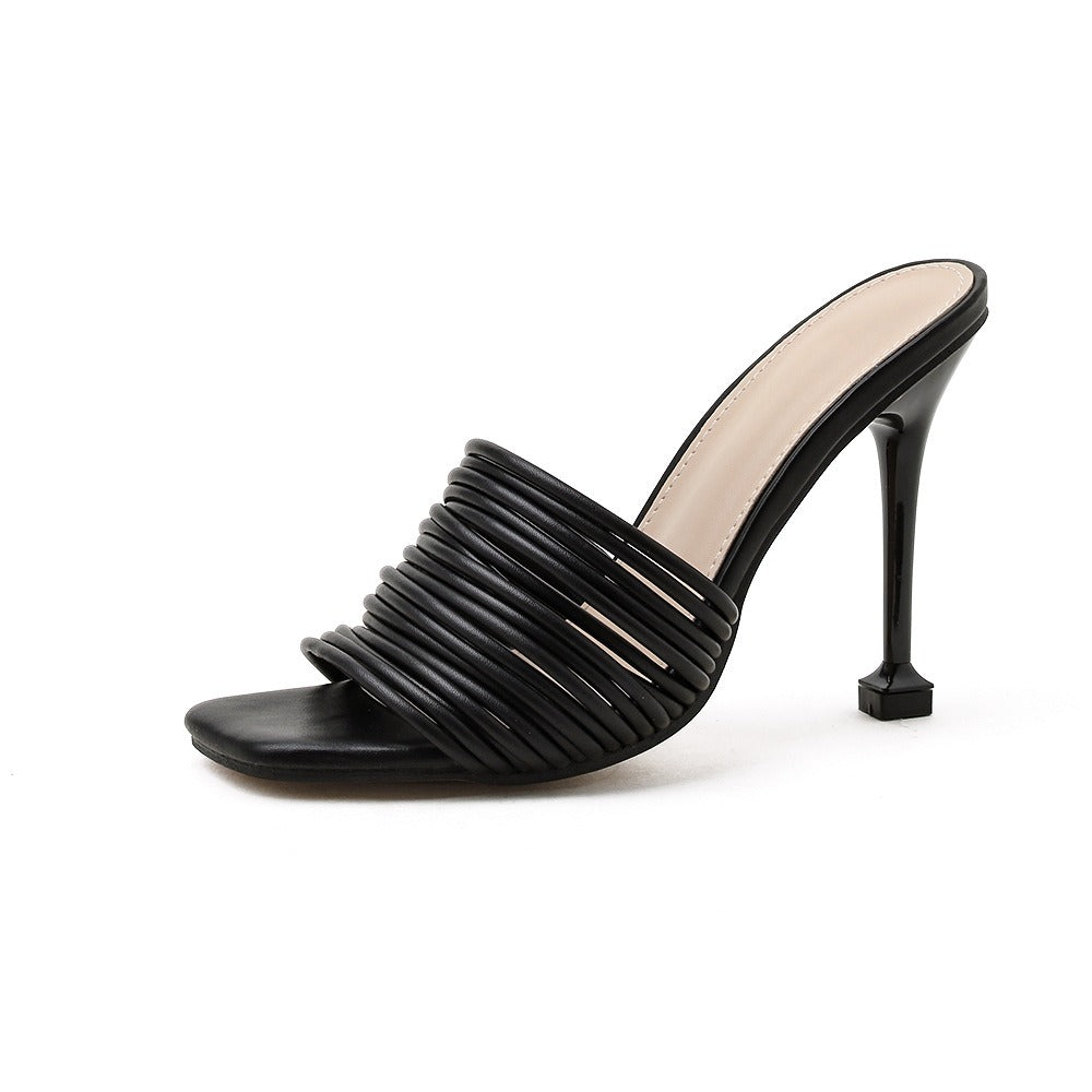 Sandalias de tacón para mujer con tiras acolchadas estilo mule - Renata