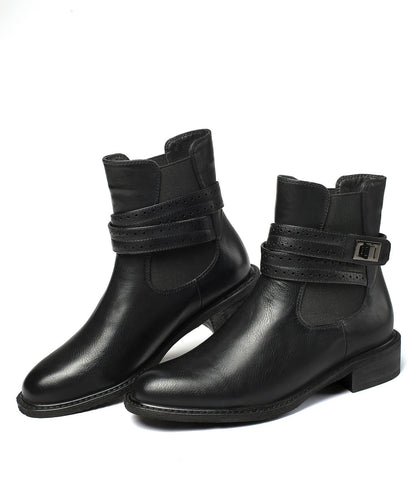 Botines de tacon grueso con hebilla - Elina