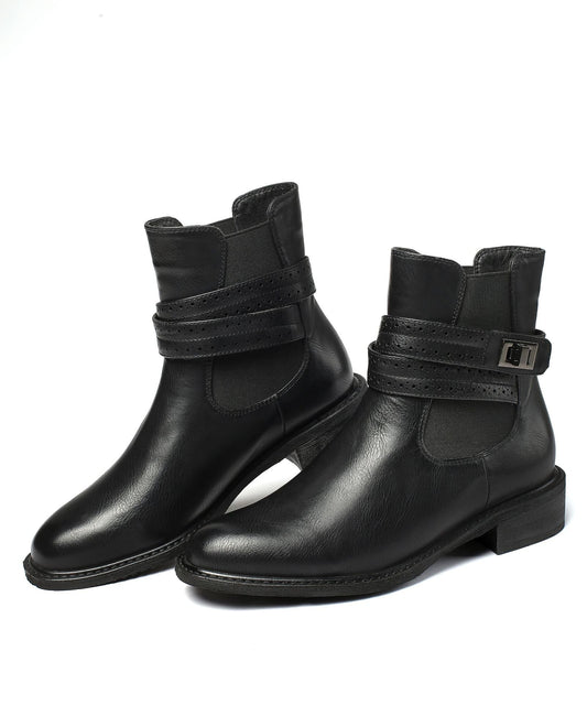 Botines de tacon grueso con hebilla - Elina