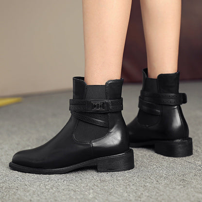 Botines de tacon grueso con hebilla - Elina