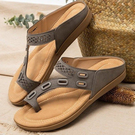Sandalias mujer confort sin cordones estilo casual gris - Nayra