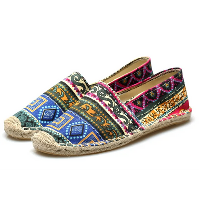 Alpargatas hombre diseño étnico en lona transpirable multicolor - Kalben