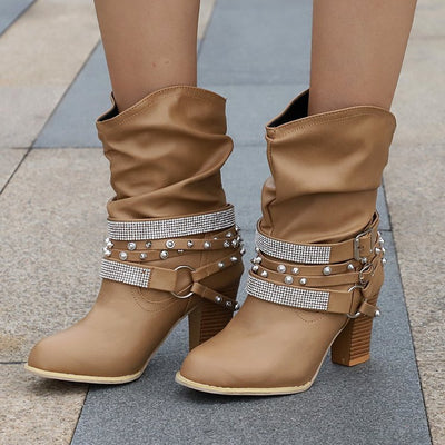 Goldie - Botas con strass y hebilla