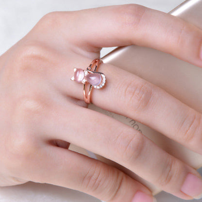 Anillo Mujer Gato Cristal - Liora