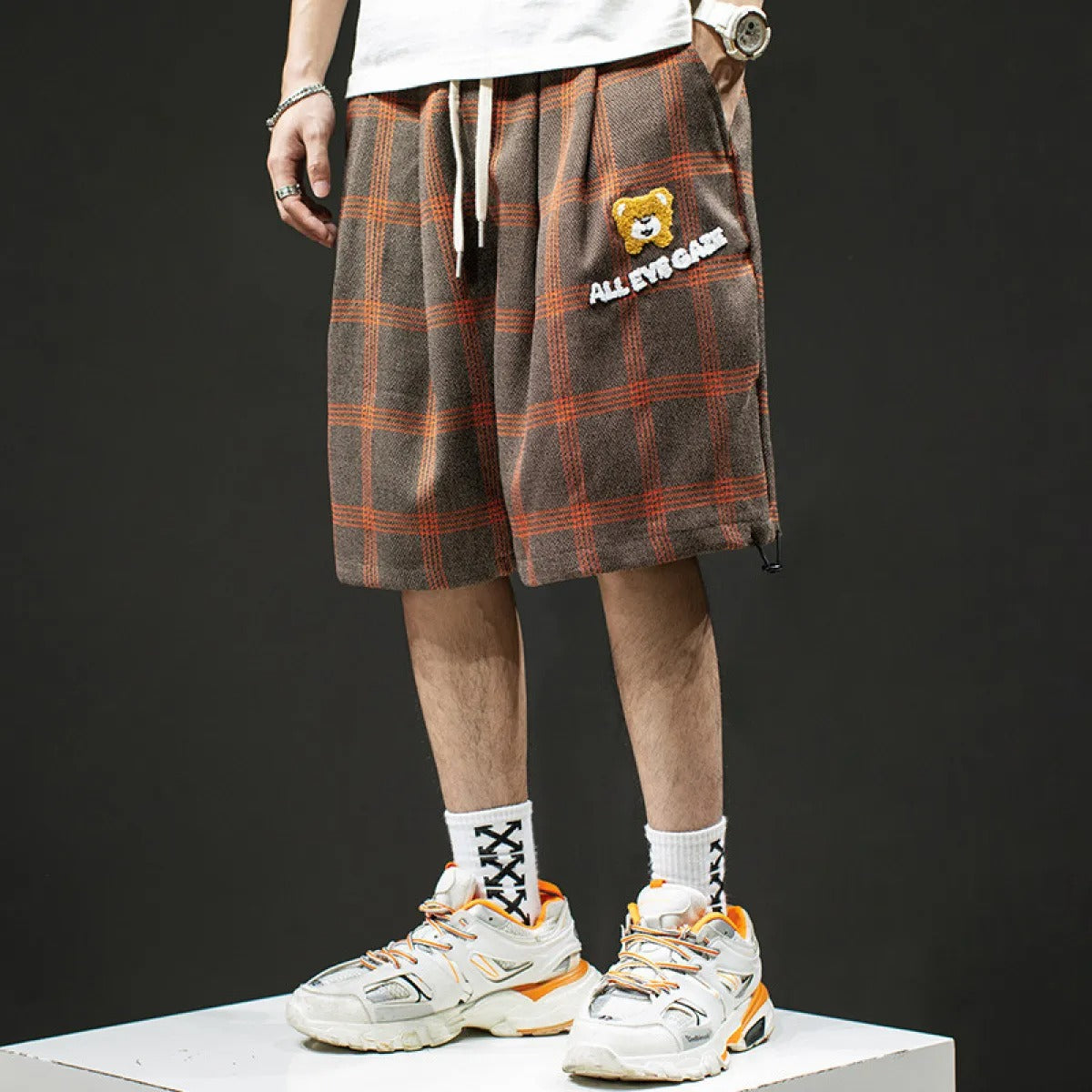 Bermuda hombre cuadros lana estilo oversize - Iván