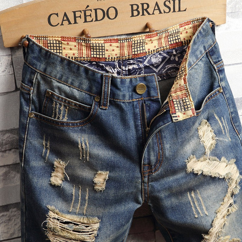 Pantalones cortos hombre denim desgastado estilo urbano - Bruno
