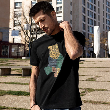 Camiseta hombre algodón estampado gráfico corte recto - Tomás