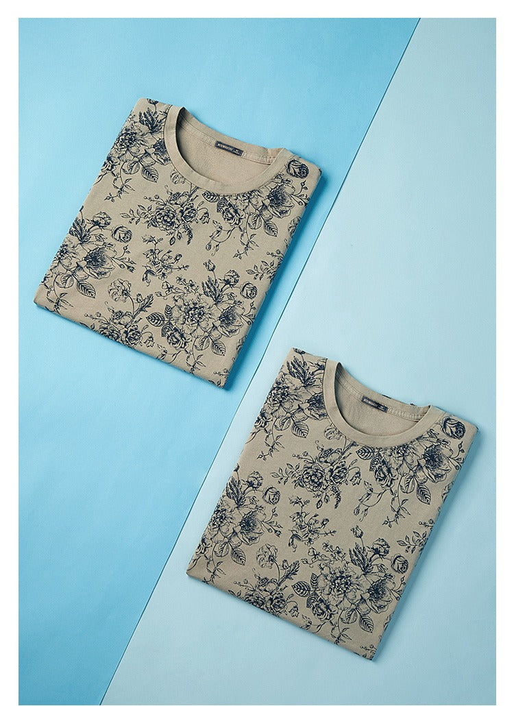 Camiseta hombre estampado floral ajuste regular - Mauro