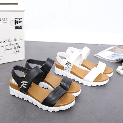 Sandalias para mujer de plataforma sintética estilo casual con cierre ajustable - Amelia