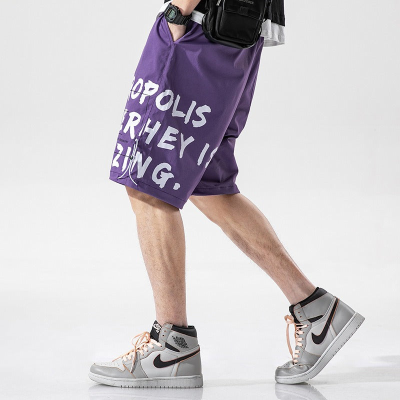 Pantalones cortos para hombre de algodón gráfico estilo urbano - Damián