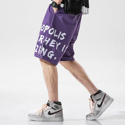 Pantalones cortos para hombre de algodón gráfico estilo urbano - Damián