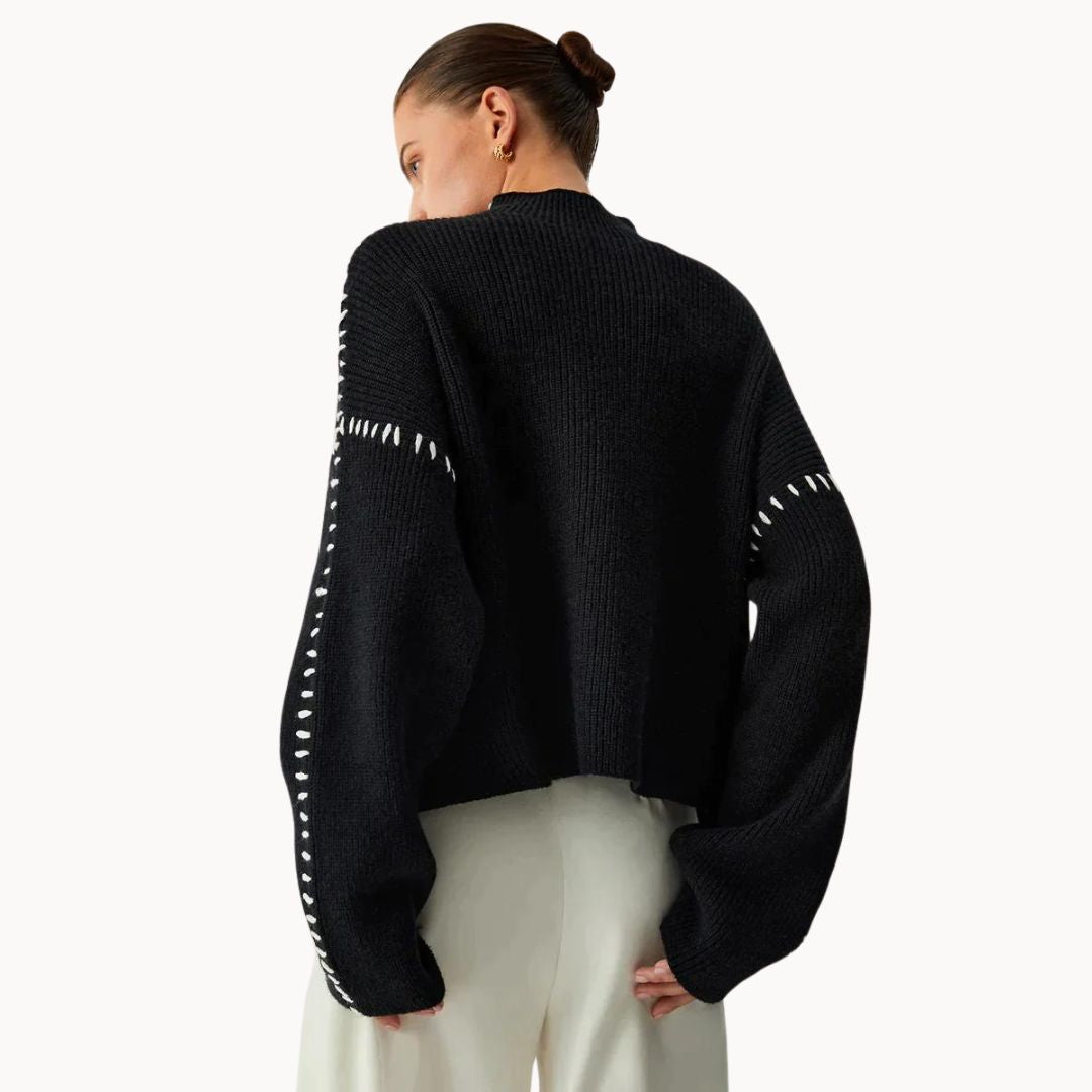 Gabrielle - Jersey de punto acanalado con detalle de cordones en el lateral