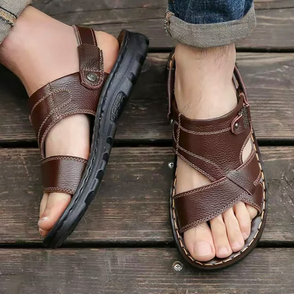 Thomas - Sandalias ortopédicas de piel para hombre