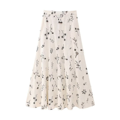 Conjunto 2 piezas estampado floral crema - Liora