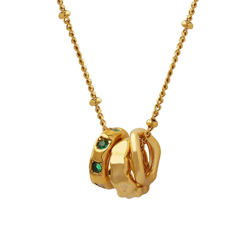 Collar retro tailandés de acero al titanio