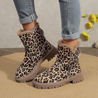 Botas de invierno para mujer con estampado animal y forro calido - Yuliana