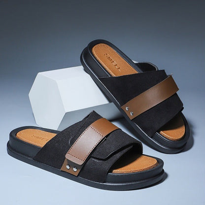 Sandalias para hombre de piel sintética cruzada diseño cómodo - Mateo