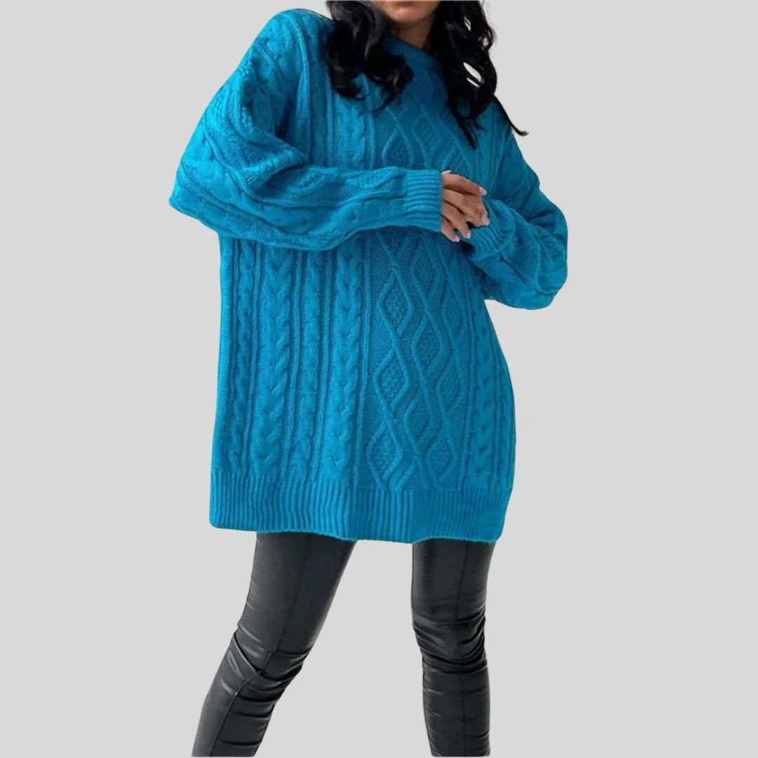 Enna - Vestido de punto texturizado con diseño de punto por cable y corte holgado