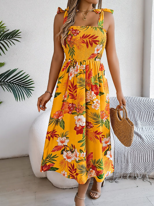 Vestido largo mujer tirantes estampado floral tropical - Kailani