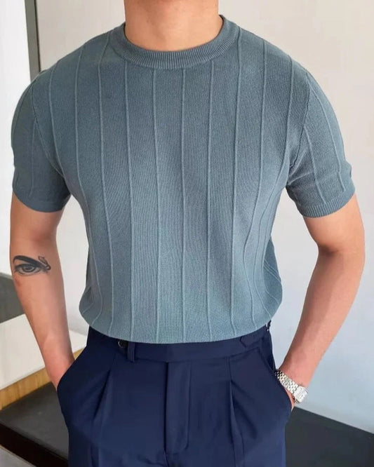 Camiseta de hombre de canalé - Casual y transpirable