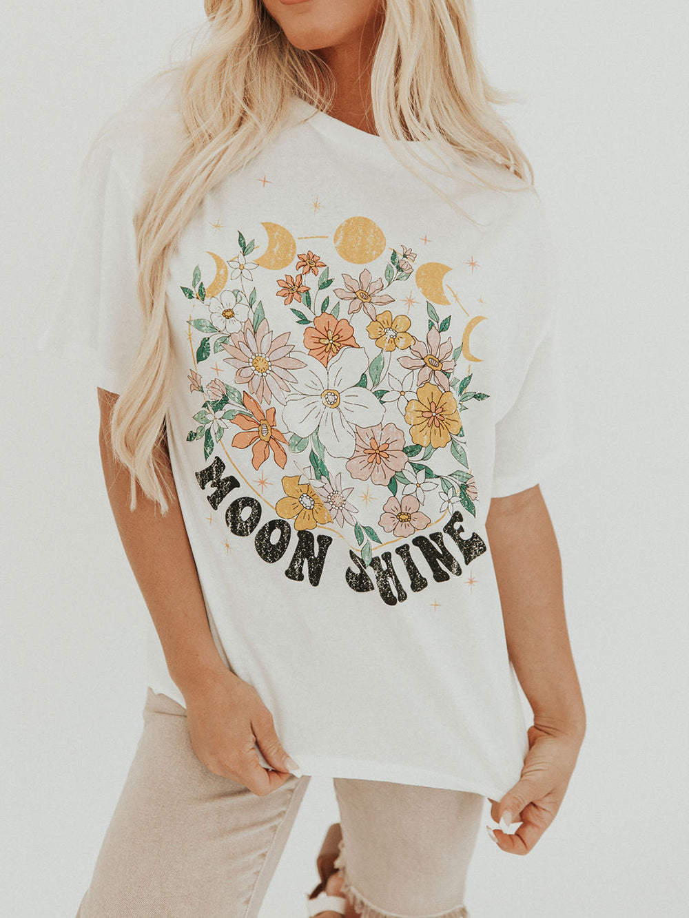 Gilma - Camiseta gráfica floral Moon Shine