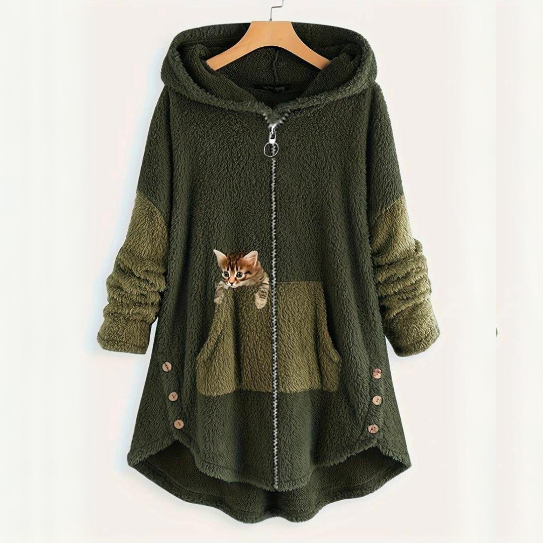 Loes - Sudadera con capucha Warm Fluffy Cat