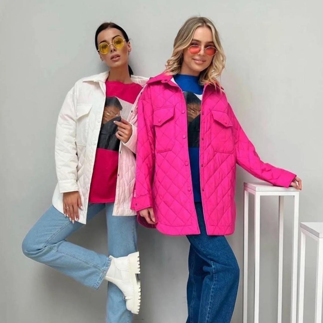 Aurora - Chaqueta acolchada clásica con botones de presión