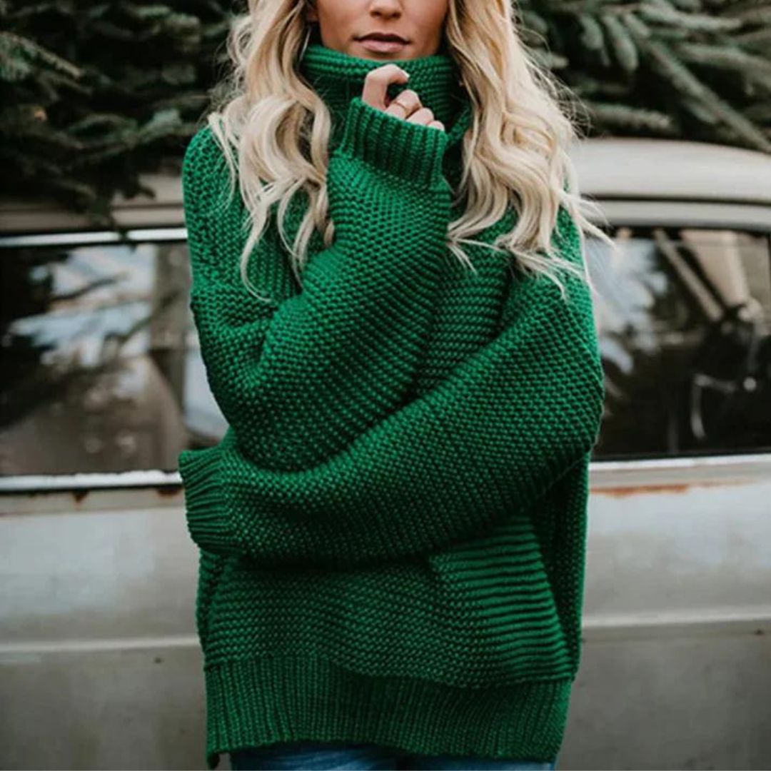 Kia - Jersey de punto grueso con cuello alto