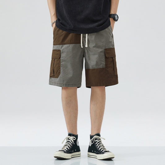 Pantalón corto para hombre bloques de color estilo recto - Elías