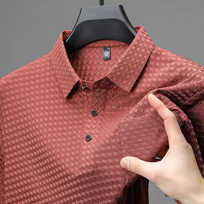 Polo para hombre de tejido geométrico con bolsillo frontal - Marcelo