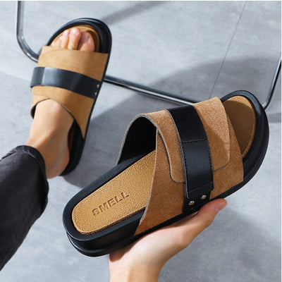 Sandalias para hombre de piel sintética cruzada diseño cómodo - Mateo